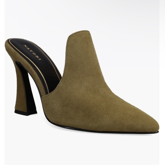 Natori Women’s Minh Pointed Toe Suede Olive Green Mule Sz 7.5 - Picture 2 of 5